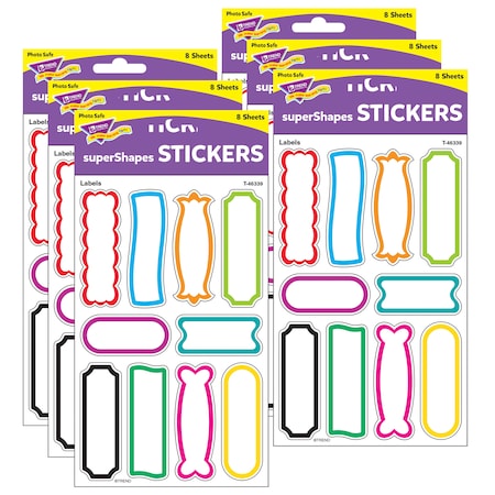 Trend Enterprises Labels superShapes Stickers-Large, PK480 T46339